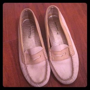 SPERRY Top-Sider Loafers Cream and Tan Leather